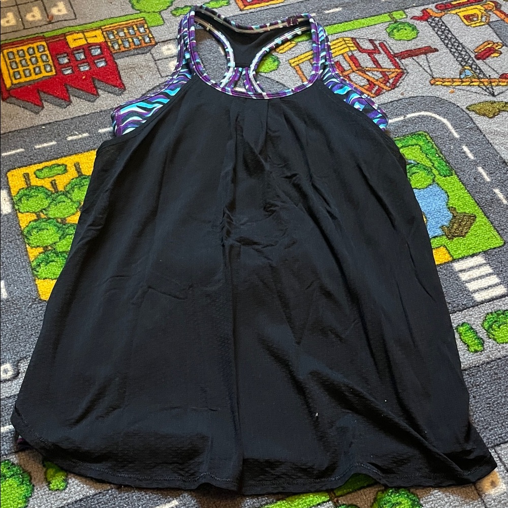 Ivivva Black Tank with Purple & Blue Trim Racerback